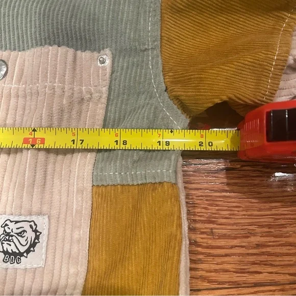 NWT Urban Outfitters Corduroy Patchwork Shacket Unisex Button Up Jacket Boho - Picture 9 of 13